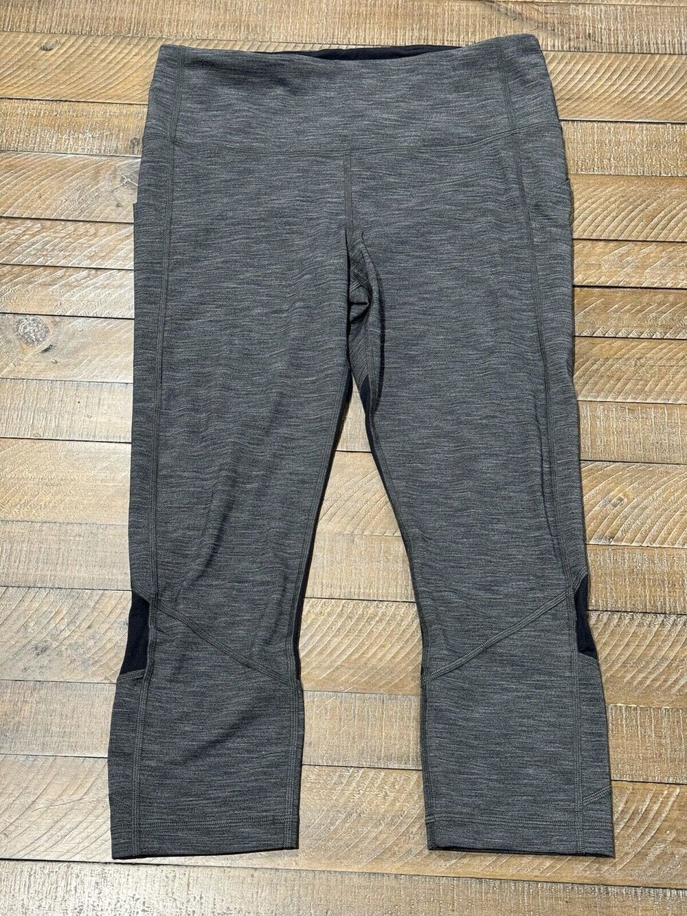 LULULEMON Pace Rival Mid-Rise Crop 22” Heathered Black Gray 10 Legging Luxtreme